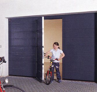 Picture of Hormann M-Rib sectional garage door with wicket door 